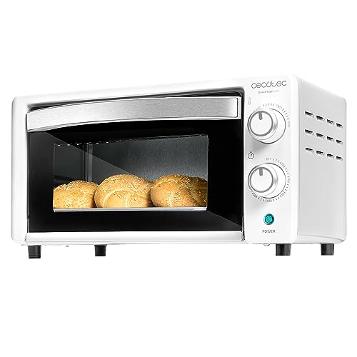 Cecotec Forno Da Tavolo Bake&Toast 1090 White, 10 L, 1000 W, Timer 60 Min, Temperatura Regolabile Fino A 230 °C, Teglia, Griglia E Pinze.