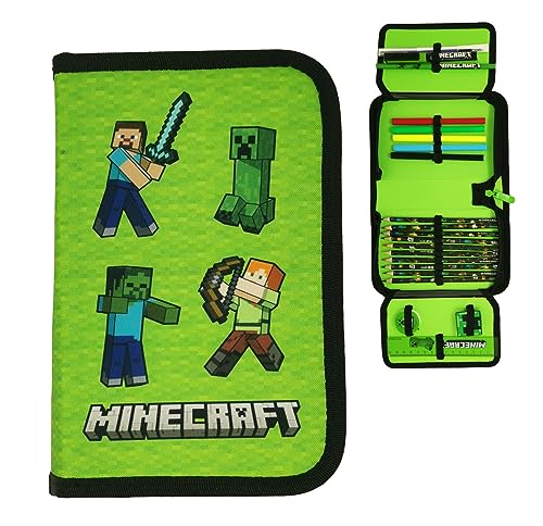 Minecraft Astuccio Per Matite Per Bambini, Riempito Di Cancelleria (Steve Alex), Steve