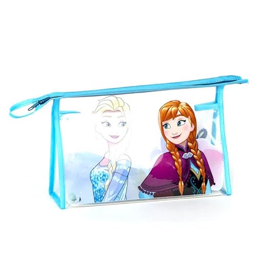 Borsa Da Viaggio Frozen - Colore Blu - 23 X 15 X 8 Cm - Grande Capacità Di Contenimento - Chiusura Con Zip - Prodotto Originale Disegnato In Spagna