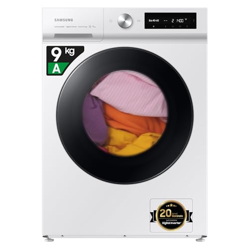 Samsung Lavatrice Bespoke Ai Ww90Db7U34Gw/U3, Libera Installazione, 9 Kg, 1400 Rpm, Wifi, Ai Control, Ecolavaggio Rapido 39', Vapore, Carica Frontale,