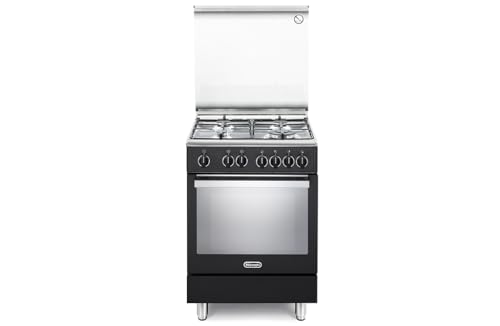 Cucina A Gas Con Forno Elettrico, N°4 Fuochi, 60X60 Cm, Colore Antracite, Linea Premium
