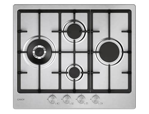 Candy Chg6D4Wtx - Piano Cottura, N° 4 Fuochi, Gas, 60X51 Cm, Inox