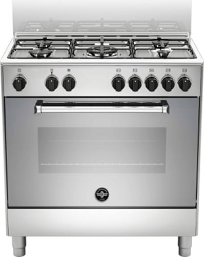 La Germania Amn855Exv - Cucina A Gas 5 Fuochi Con Forno Elettrico, 80X50 Cm, Inox, Classe Energetica A