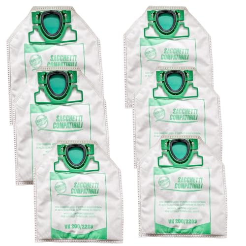 Dl Service 6 Sacchetti Per Aspirapolvere Folletto Vk 200/220S | Ricambi Compatibili Per Aspirapolvere Vorwerk