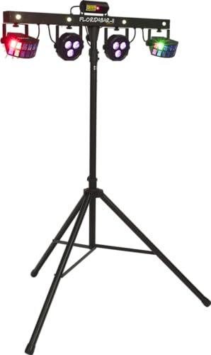 Algam Lighting - Floridabar-Ii - Proiettore Led Con Supporto E Pedaliera - Effetto Par, Derby, Stroboscope, Laser Class 3B