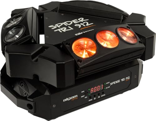 Algam Lighting - Spider Tri 912 - Mini-Barra Motorizzata Beam 9X 12W - Ip20-540 X 530 X 260 Mm
