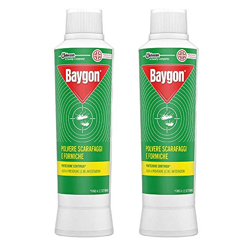 Johnson Wax Baygon Insetticida In Polvere Scarafaggi E Formiche 2 Flaconi Da 250 Grammi
