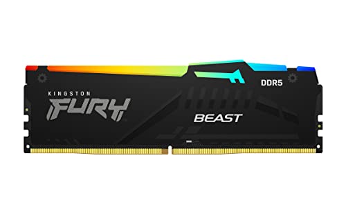 Kingston Fury Beast Nero Rgb Xmp 32Gb 6400Mt/S Ddr5 Cl32 Dimm Memoria Gaming Per Computer Fissi Modulo Singolo - Kf564C32Bba-32