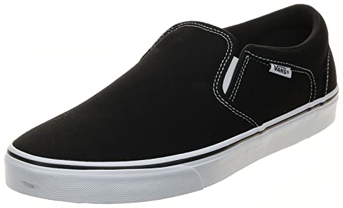 Vans Asher, Slip On Uomo, Canvas Black White, 41 Eu