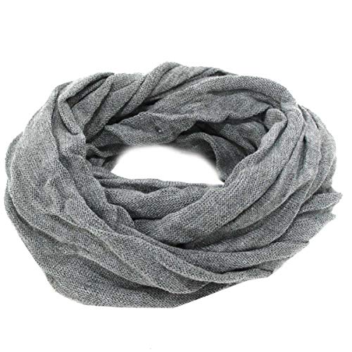 Basile Sciarpa Ad Anello Scaldacollo Uomo 100% Acrilico 75X20 Linea Tinta Unita Grigio