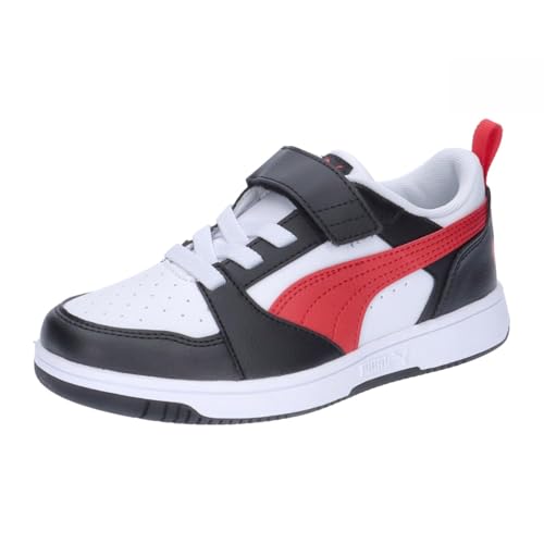 Puma Rebound V6 Lo Ac+ Ps, Sneaker, White-For All Time Red Black, 32 Eu