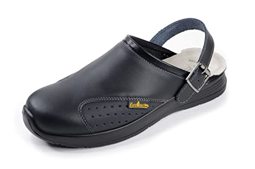 Euroroutier Work Slipper, Ciabatta In Pelle Con Cinturino Girevole E Fibbia In Metallo, Certificato Src (Numeric_48)