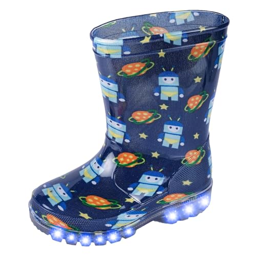 Chicco Stivali Pioggia Con Luci Nella Suola, Confortevoli, Leggeri E Flessibili, Bambino E Ragazzo/Bambina E Ragazza, Blu, 26, Designed In Italy