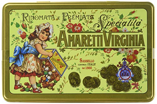 Amaretti Virginia Rinomata E Premiata Specialita Soft Amaretti - Green Gold Tin - 220 G