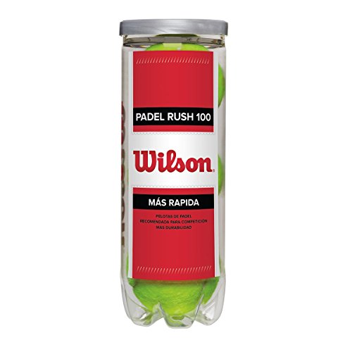 Wilson Rush 100, Palline Da Padel Confezione 3 Compatibili Con Ogni Tipo Di Campo Wrt136500 Unisex Adulto, Giallo (Yellow), Taglia Unica