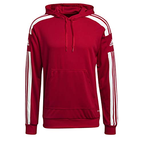 Adidas Squadra 21 Hoodie, Felpa Sportiva Con Cappuccio Uomo, Team Power Red/White, S