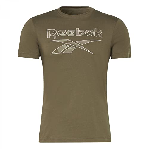 Reebok Identity Camo, T-Shirt Uomo, Army Green, M