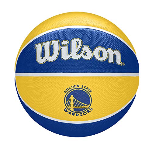Wilson Pallone Da Basket Nba Team Tribute Bskt, Utilizzo Outdoor, Gomma, Misura 7, Giallo/Blu (Golden State Warriors)