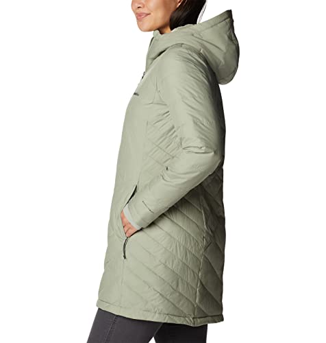 Columbia Heavenly Long Hooded Jacket, Piumino Con Cappuccio Donna, Safari, M