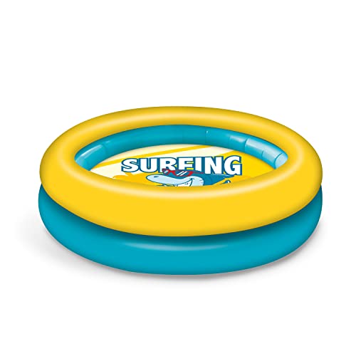 Mondo Toys - Surfing Shark | 2 Rings Pool - Piscina Gonfiabile Per Bambini 2 Anelli - Diametro 100 Cm - +10 Mesi - 16923