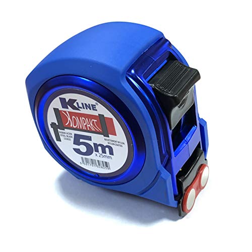 Keli France - K•Line - Metro A Nastro Ultra Compatto A Doppia Lettura, Magnetico Professionale, Bimateriale, Rigidità 2,2 M, Gancio Quadruplo, Nastro