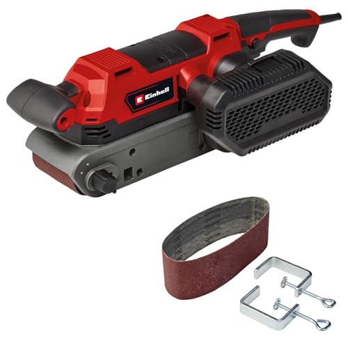 Einhell Levigatrice A Nastro Te-Bs 850 E (850 W, 400 M/Min, Velocità Del Nastro Abrasivo, Regolazione Fine Del Nastro, Aspirazione Della Polvere, Anch