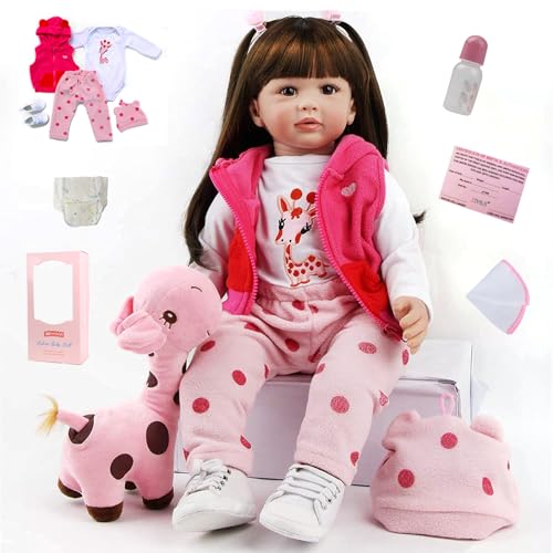 Ziyiui Bambole Reborn 22 Pollici 55 Cm Realistico Vinile Silicone Morbido Simulazione Bambino Bambole Reborn Femmina Babies Reborn Baby Doll Regalo Di