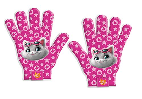 44 Gatti Gatti 44 , 44 Gatti Guanti Rosa Con Raffigurato Il Personaggio ,44 Cats, Gloves , In Taglia Unica Etichetta Con Ologramma