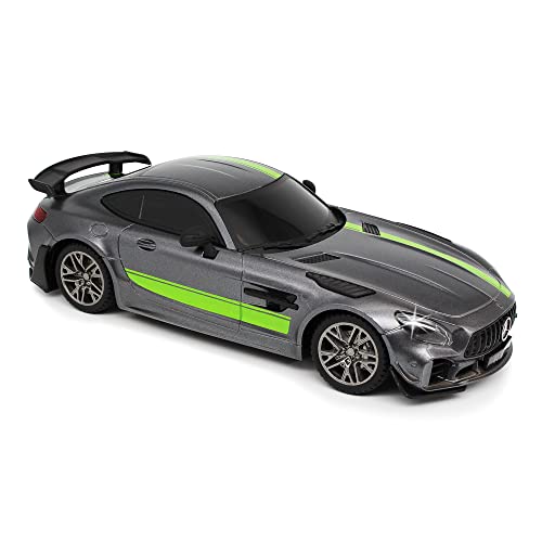 Cmj Rc Cars Mercedes Gt Pro Amg Telecomando Radio Auto Licenza Ufficiale 1:24 Scala Luci Di Lavoro 2.4Ghz (Grigio)