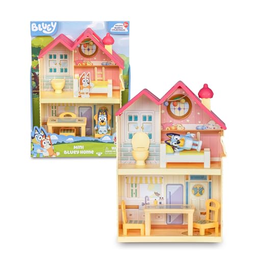 Bluey - Mini Heeler Home Playset, Casetta Giocattolo Del Cucciolo, Manico Per Giocare E Portare Su Tutti I Lati, Figura Articolata, Giocattolo Della S