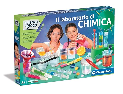 Clementoni Scienza E Gioco Lab - Il Laboratorio Di Chimica - Kit Esperimenti Scientifici, Gioco Scientifico Bambini 8 Anni, Scienza, Piccolo Chimico,