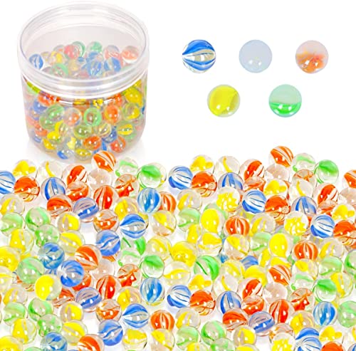 Powerking Marmi Di Vetro, Biglie Di Vetro Colorate Cat Eyes Per Bambini Per La Decorazione Di Giocattoli/Giochi/Giochi/Pesci/Piante 200 Pz