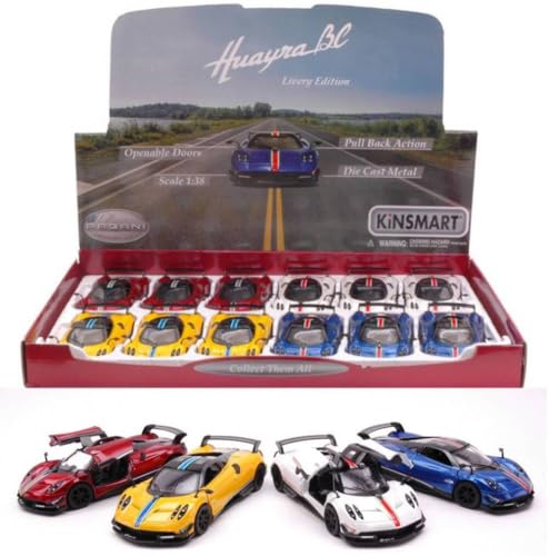 Modellino In Scala Compatibile Con Pagani Huayra 2017 W/Stripes Ass.Cm 12 1:38 Kinsmart Kt5400Df