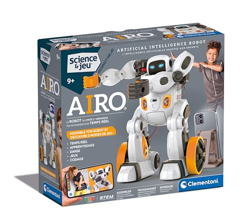 Clementoni - Airo, Robot Da Assemblare, Con Intelligenza Artificiale - Giocattolo Per Bambini Dai 9 Anni