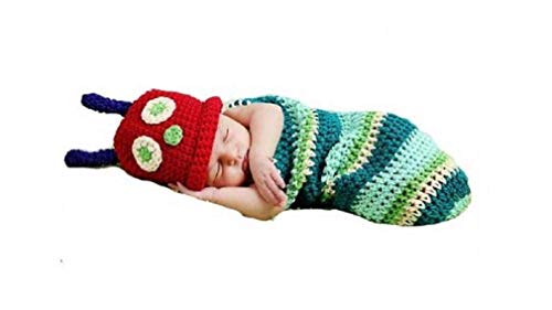 Dtailz Caterpillar, Newborn Baby Girl/Boy Crochet Knit Costume Photo Photography Prop Hats Outfits