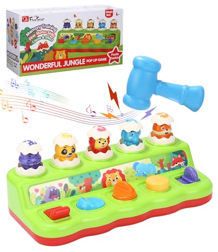 Zawaer Giochi Bambini 1 Anno, Animali Pop-Up Per Bambini 1 Anno, Abilità Motorie Giochi Montessori Con Musica, Giocattolo Montessori 1 Anno, Gioco Edu