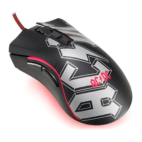 Subsonic Mouse Gaming Cablato Ac/Dc, Mouse Gaming Con Sensore Ottico 7200 Dpi, Forma Ergonomica, 7 Pulsanti Programmabili, Regalo Con Licenza Ufficial