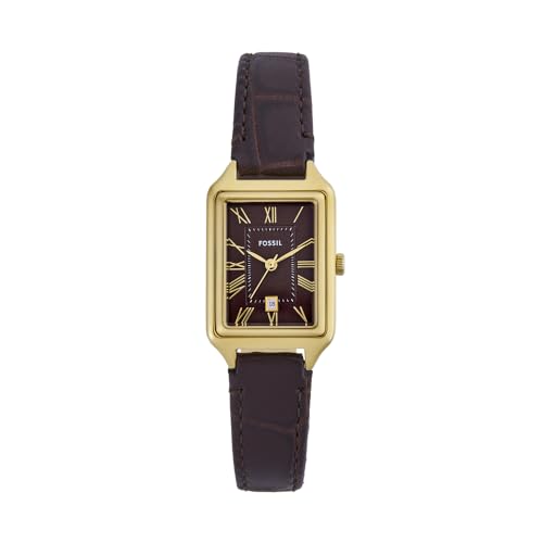 Fossil Raquel Orologio Per Donna, Movimento Al Quarzo Con Cinturino In Acciaio Inossiperbile O In Pelle, Marrone Caramello, 23Mm