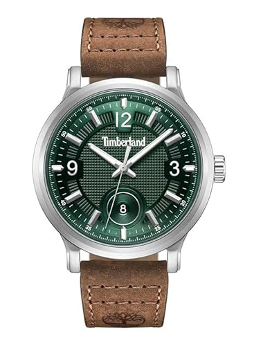Timberland Driscoll Quartz - Orologio Da Uomo - Quadrante Verde, Cinturino In Pelle Marrone, Verde