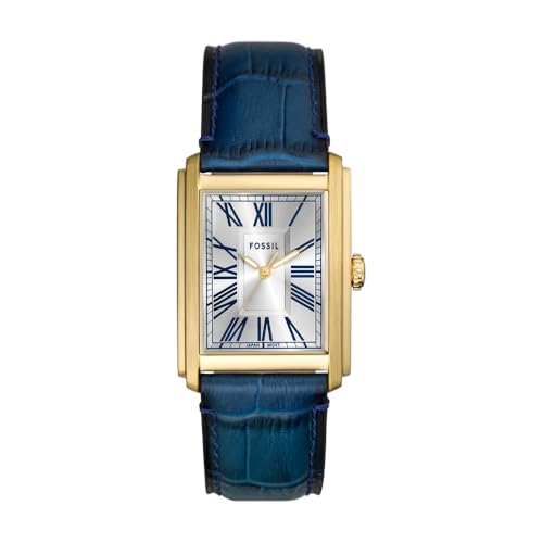 Fossil Carraway Orologio Da Uomo, Movimento Al Quarzo Con Cinturino In Pelle O Bracciale In Acciaio Inossidabile, Set Blu