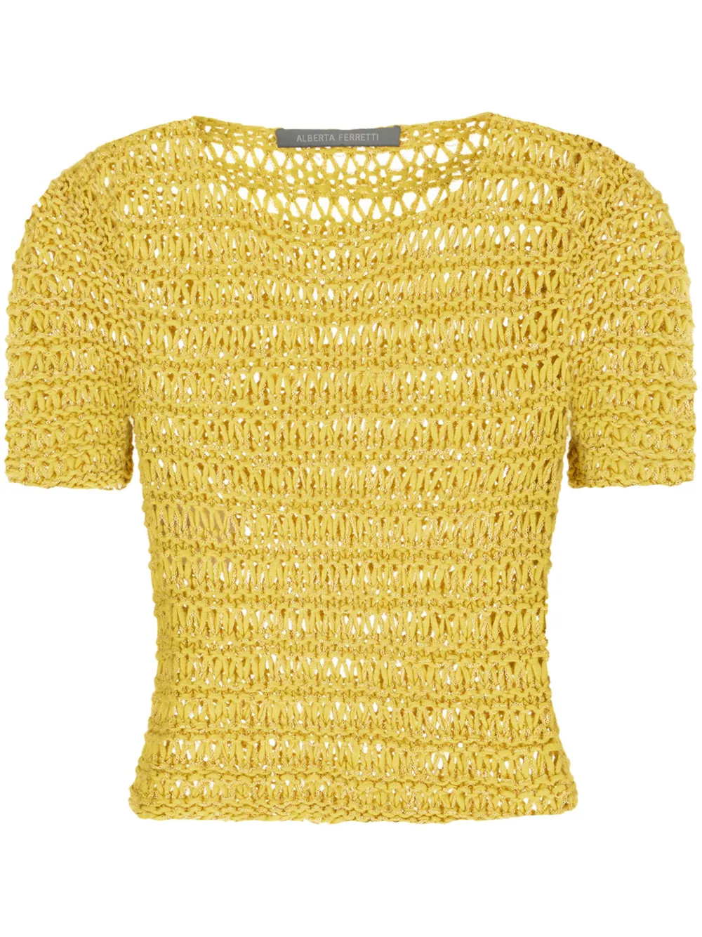Alberta Ferretti open-knit T-shirt - Giallo