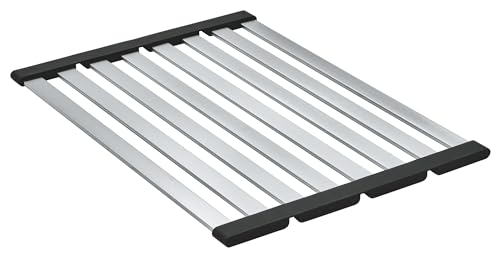 Grohe Griglia Scolapiatti Pieghevole Grande, 490 X 348 Mm, Acciaio Inossidabile, Lavabile In Lavastoviglie, Acciaio Inox, 40854Sd0