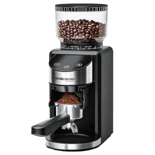 Rommelsbacher Macinacaffè Ekm 400 - Macinacaffè Antistatico, 12 Porzioni, Supporto Per Portafiltro, Grado Di Macinatura A 35 Livelli, Contenitore Per