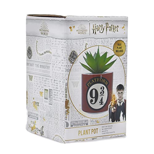 Harry Potter Vaso Per Piante Con Pianta Sintetica, 11,7 Cm - Platform 9 3/4 - Vaso Per Piante Da Interno - Decorazione Per Vasi Piccoli